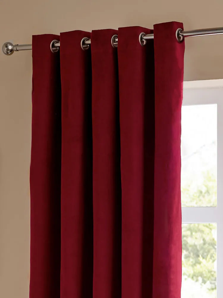 Set 2 draperii catifea, cu inele metalice, 150 x 260 cm