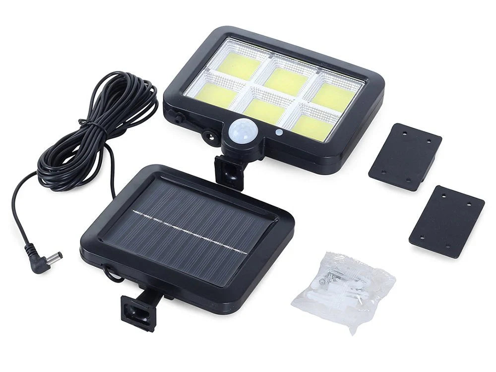 Set 4 lampi solare 100 LED COB, 100W, senzor de miscare, 500 lumeni