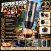 Espressor portabil reincarcabil 3 in 1, dispune de afisaj digital, compatibil cu capsule mari, capsule mici si cafea macinata