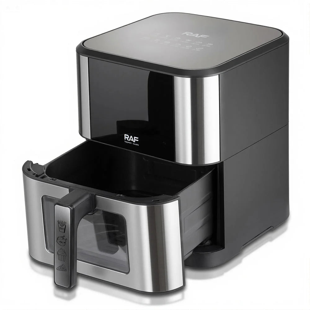 Friteuză Air Fryer Digitală Profesională RAF R.50005, 8L, 1800W, Inox