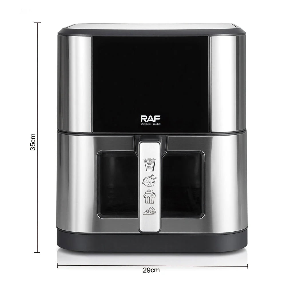 Friteuză Air Fryer Digitală Profesională RAF R.50005, 8L, 1800W, Inox
