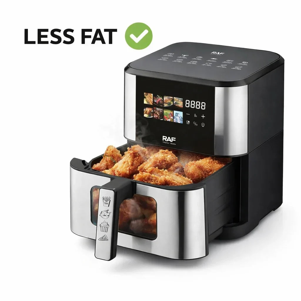 Friteuză Air Fryer Digitală Profesională RAF R.50005, 8L, 1800W, Inox