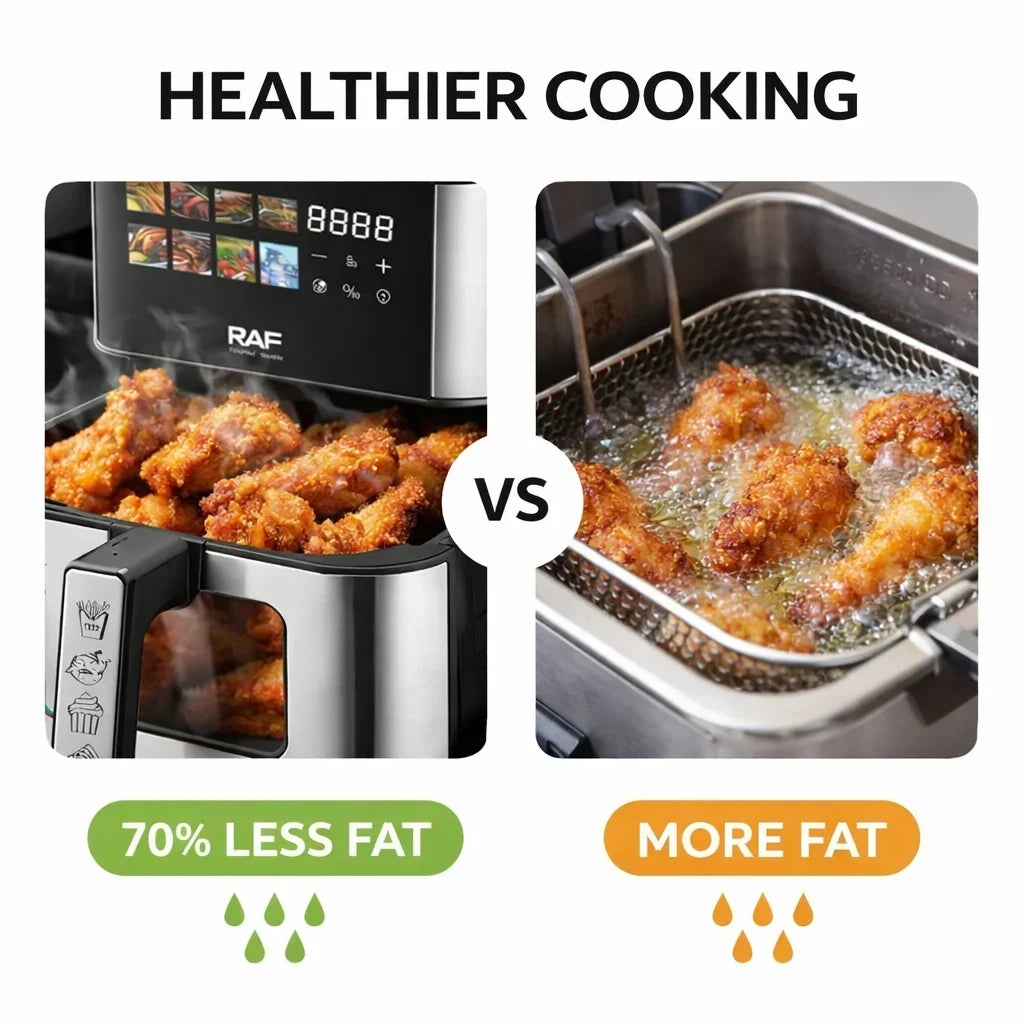 Friteuză Air Fryer Digitală Profesională RAF R.50005, 8L, 1800W, Inox