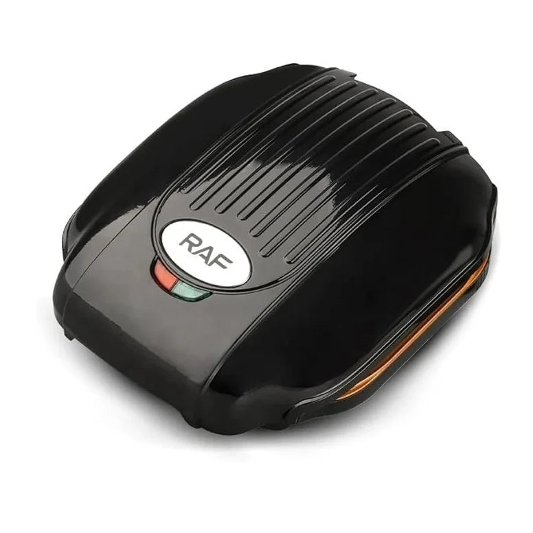 Gratar electric, RAF R522, 1000W, cu capac, placi antiaderente, 25x22x32 cm, negru