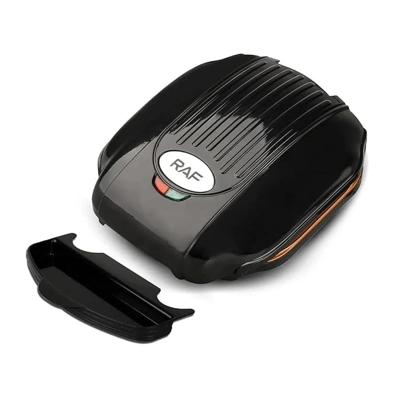 Gratar electric, RAF R522, 1000W, cu capac, placi antiaderente, 25x22x32 cm, negru