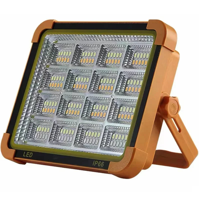 Proiector LED D9 cu panou solar, 300 W, cu funtie de incarcare telefon
