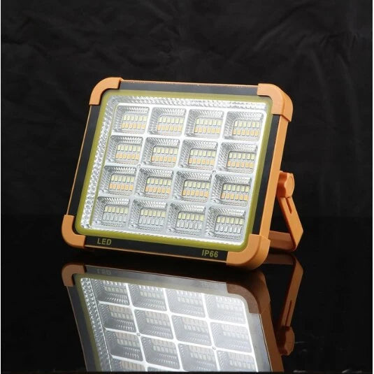 Proiector LED D9 cu panou solar, 300 W, cu funtie de incarcare telefon