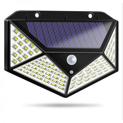 Lampa solara LED cu senzor de miscare 100 LED, lumina exterior, 600LM