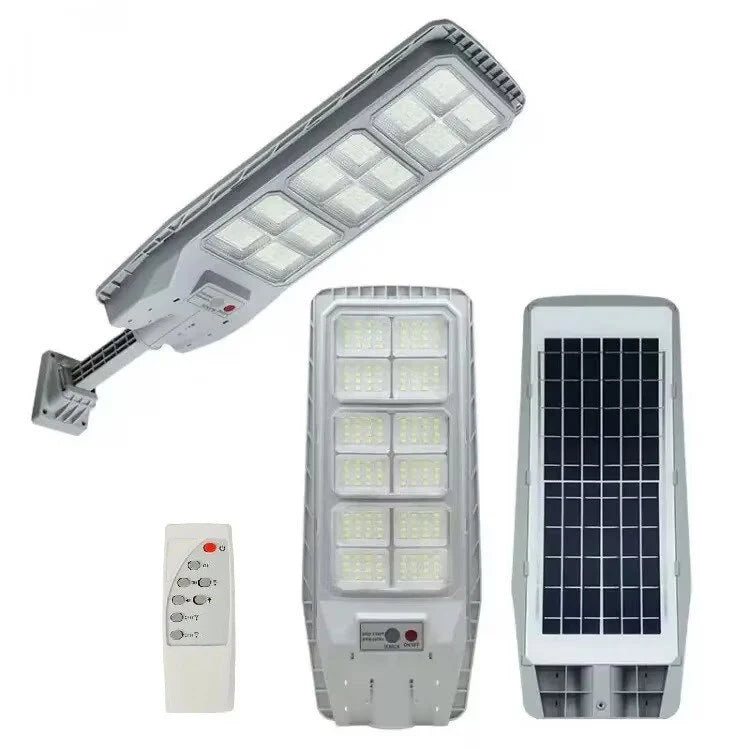 Set 2 x Lampa solara cu telecomanda si suport, 300W, senzor de miscare, 12 cadrane, 108 LED-uri, 6000k