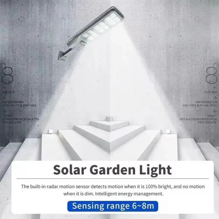 Set 2 x Lampa solara cu telecomanda si suport, 300W, senzor de miscare, 12 cadrane, 108 LED-uri, 6000k