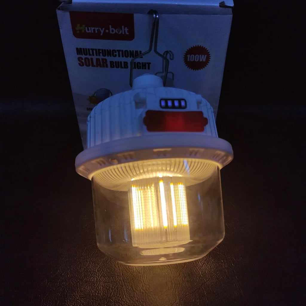 Set 2 x Lampă solară de camping reîncărcabilă, 100W, rezistenta la intemperii