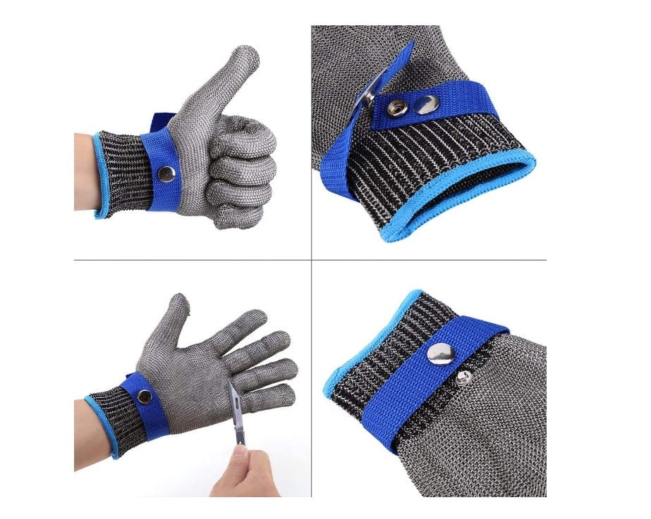 Pachet 1+1 CADOU Manusa anti-taiere macelarie din plasa otel inoxidabil