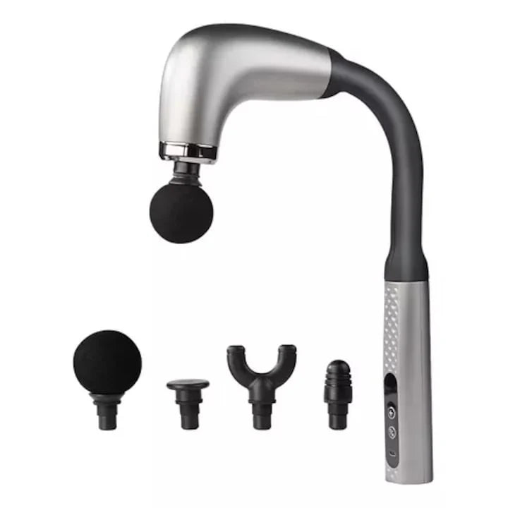 Pistol de masaj cu maner extins, 4 capete de masaj, 9 viteze, Aparat Pentru Masaj Premium
