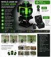 Nivela laser 4D cu 16 linii verzi, autonivelare, 360 grade, impermeabila