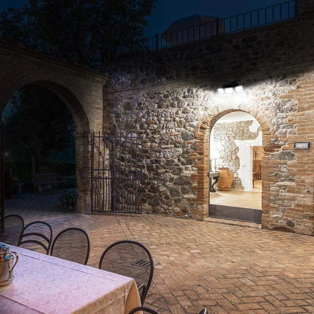 Set 2 x Lampa solara, de exterior cu 3 capete, LED, incarcare solara