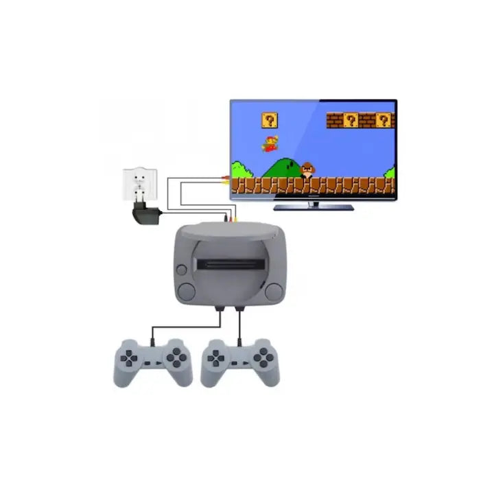 Consolă retro Super 8 Bit cu jocuri încorporate, 2 x controller