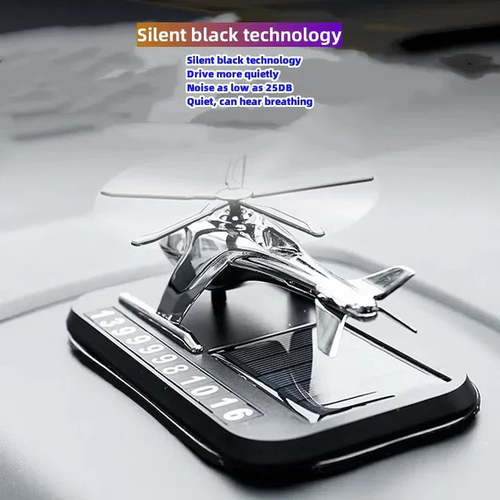 Set 2 x Odorizant Auto Elicopter Cu Incarcare Solara si Suport Numar de Telefon pe Magnet, Baza Antiderapanta