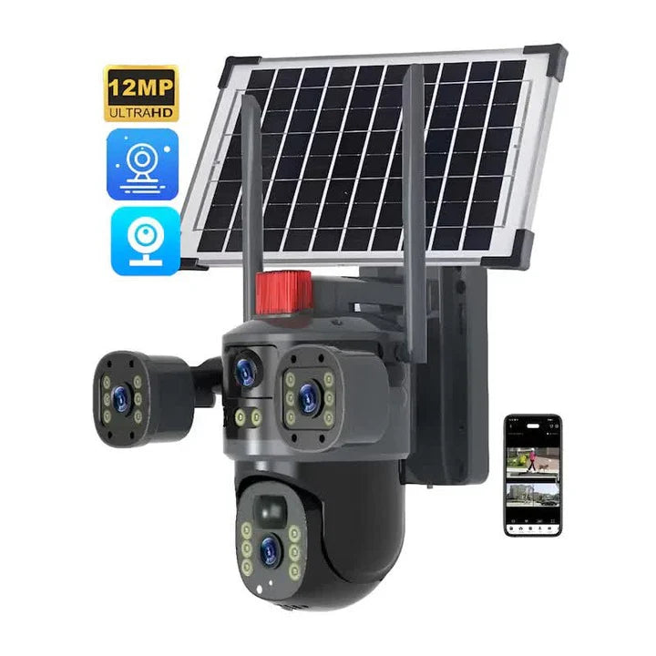 Camera supraveghere solara 4G cu SIM, 12MP Ultra HD, zoom 10X, vedere nocturna color si panou solar 7.5W
