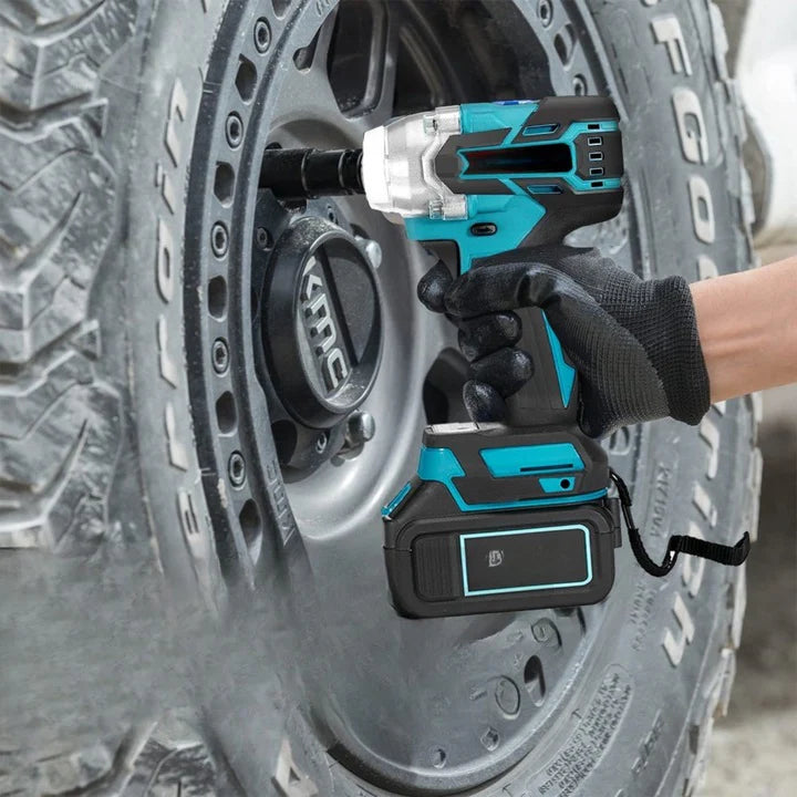 Set cheie de impact si polizor unghiular brushless, 2 acumulatori, disc 125 mm si valiza