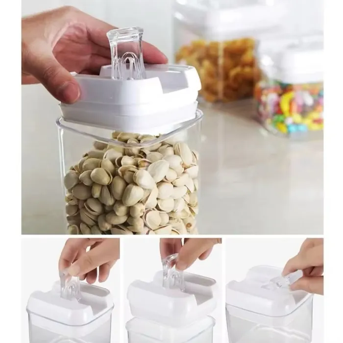 Set 7 recipiente depozitare cu capac etanș, organizare perfectă pentru bucătărie