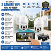 Set 2 camere supraveghere WiFi Full HD 1080P, rotire 360, vedere nocturna si 2 carduri 32GB