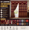 Set 2 draperii Jacquard bordo 300 x 250 cm, model elegant, cu rejansa