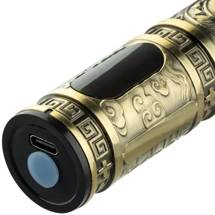 Aparat de tuns fara fir, RAF R431, afisaj digital, 4 distantiere, 4.5x15cm, auriu invechit