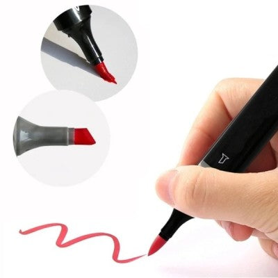 Set 80 de markere cu 2 capete, subtire si gros