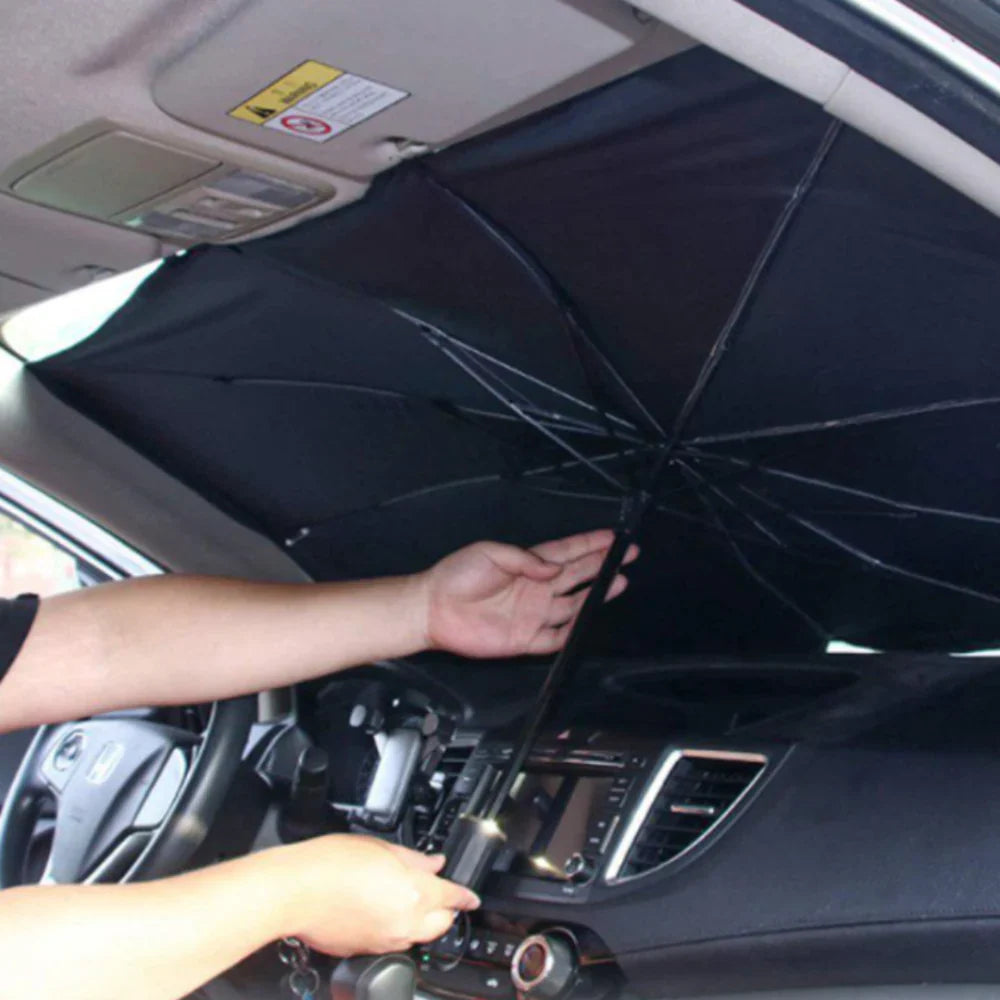 Pachet Saltea gonflabila pentru masina + Parasolar pliabil tip umbrela pentru parbrizul masinii