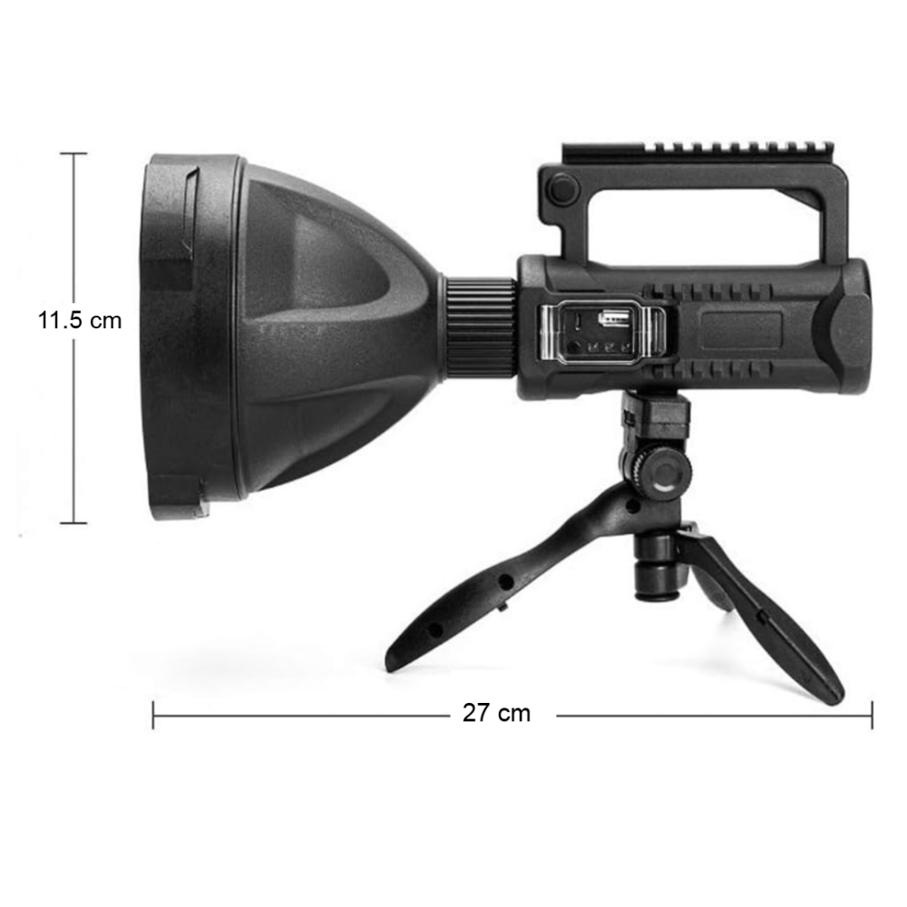 PACHET Lanterna LED, reincarcabila, functie Powerbank, 4 moduri iluminare, trepied inclus + Parasolar pliabil tip umbrela pentru parbrizul masinii