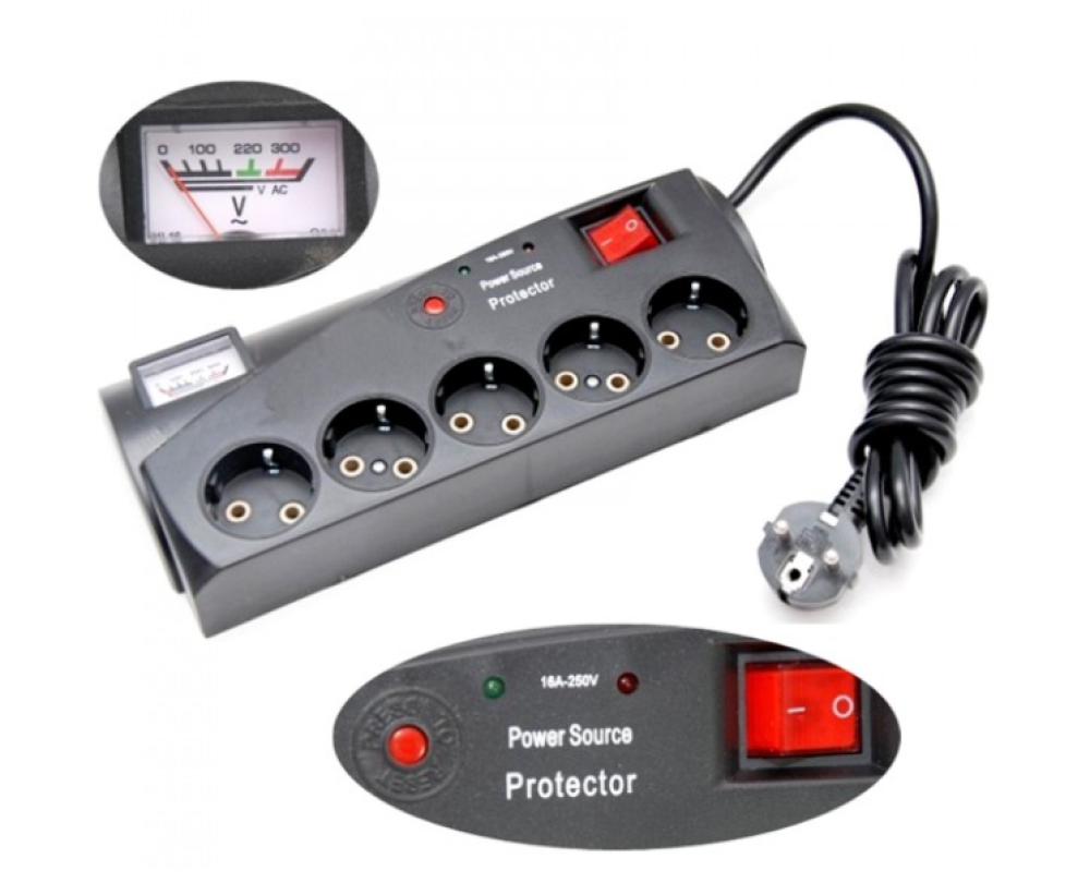 PACHET Prelungitor cu protectie si indicator analogic pentru voltaj + Parasolar pliabil tip umbrela pentru parbrizul masinii