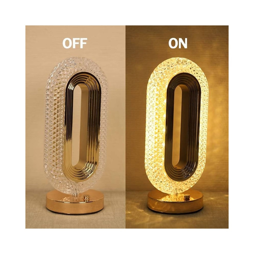 Set 2 x Lampa Diamond Crystal LED cu 3 temperaturi de culoare, alb rece, alb cald, neutru, culoare auriu