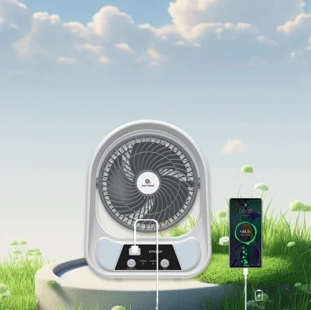 Ventilator solar portabil cu 2 becuri LED, lanterna integrata si incarcare USB