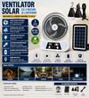 Ventilator solar portabil cu 2 becuri LED, lanterna integrata si incarcare USB